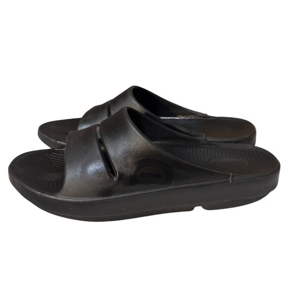 Oofos OOriginal Black Slide Sandals Mens 13 Comfortable Arch Support - Picture 1 of 6